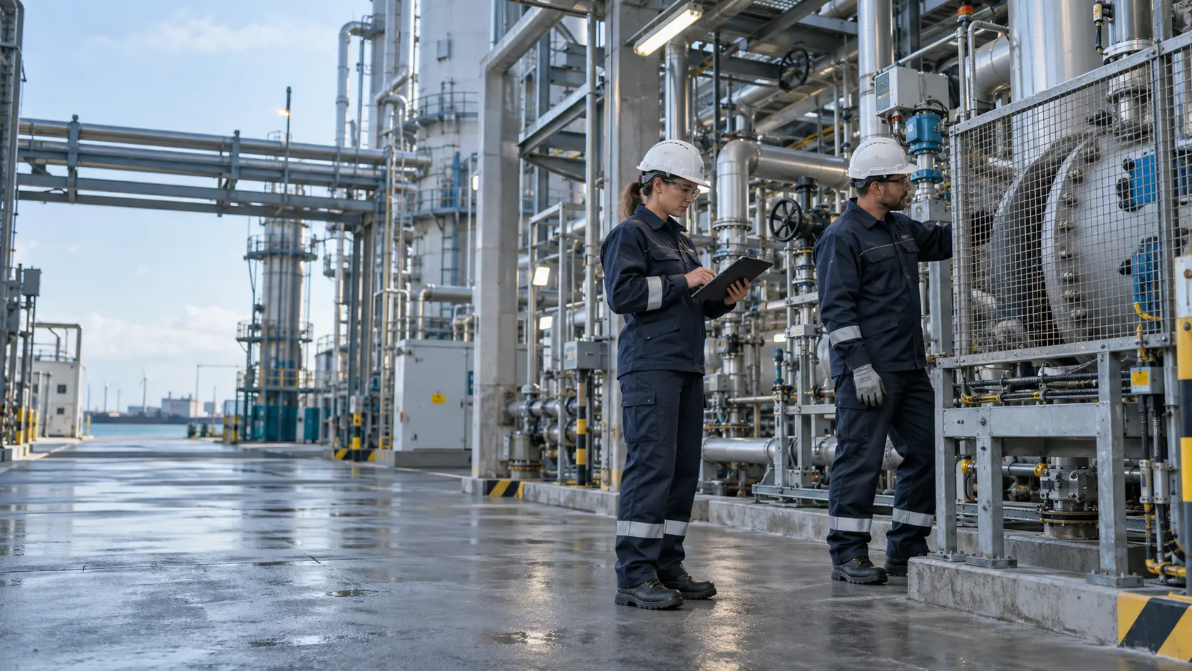 Veiligheidskundige inspectie in een industriële omgeving